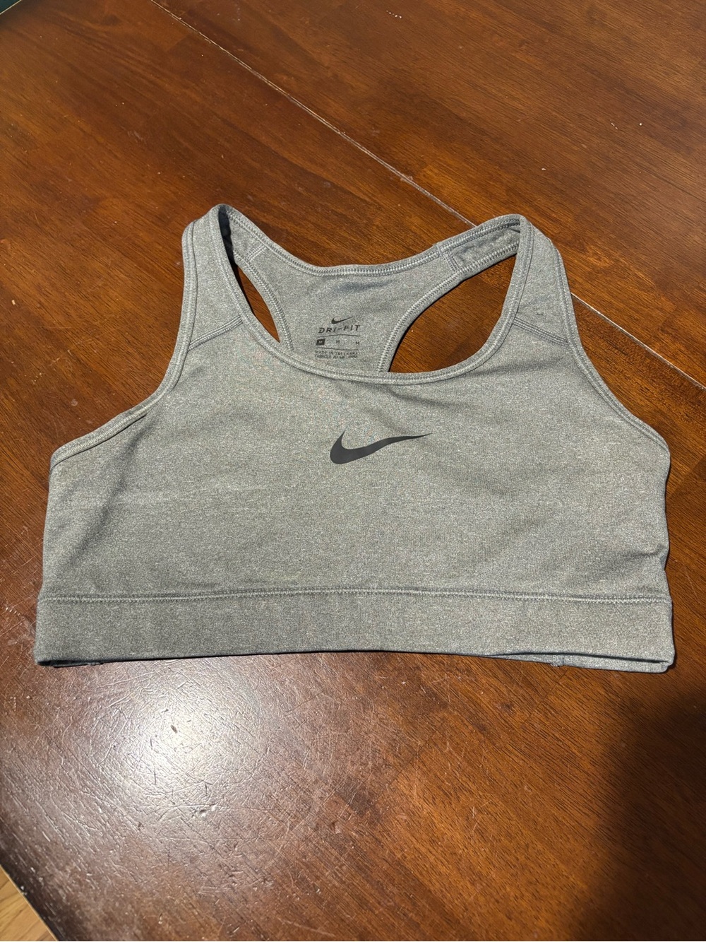 Nike Heather Gray Racerback Sports Bra